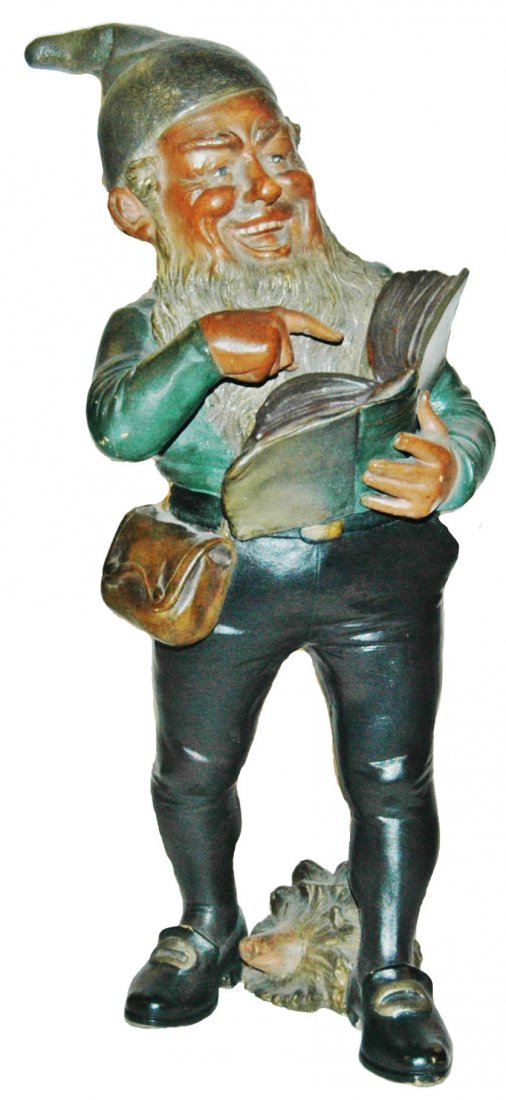 Bernard Bloch Terracotta Dwarf w Book 14"  Figure