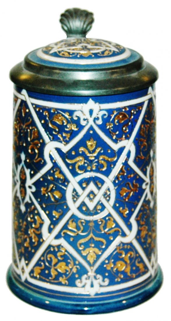 Geometric Design Mettlach Mosaic Stein w Inlay (1 of 1)