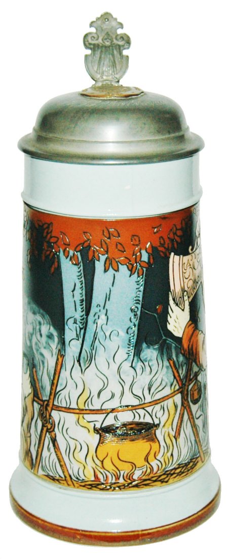 1L Man Drinking at Campfire Mettlach Stein (1 of 1)