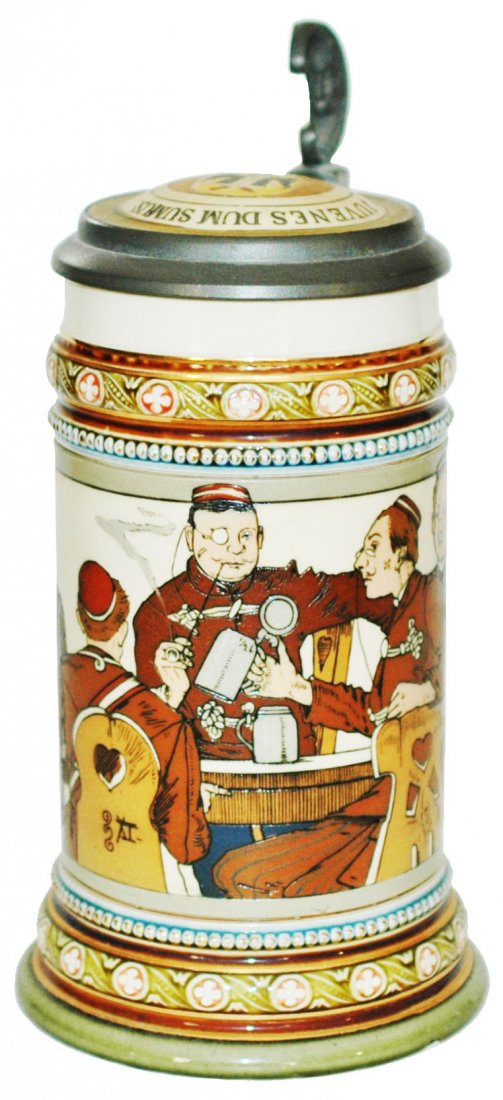 Dueling Fraternal Students Mettlach Stein w Inlay (1 of 1)
