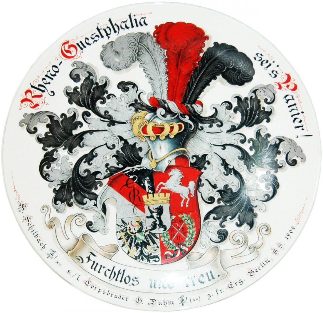 Fraternal Shield Plaque: Pottery POG 12” Plaque. Fraternal shield.