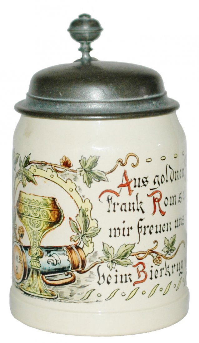 Mettlach Goblet & Verse Stein decorater Van Hauten (1 of 1)