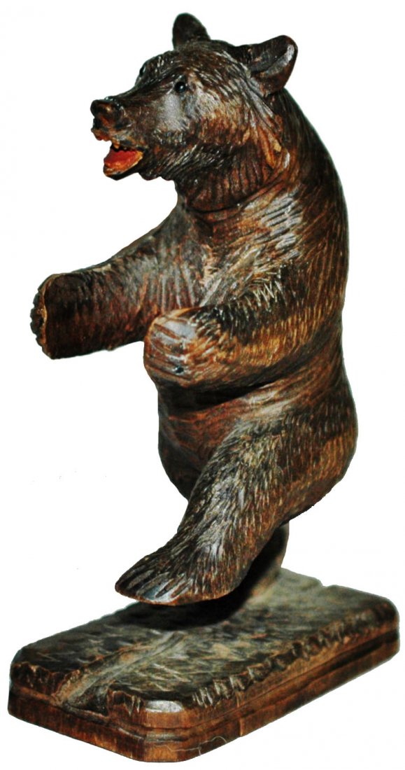 Black Forest Carved Wood Bear Figure (1 of 1)
