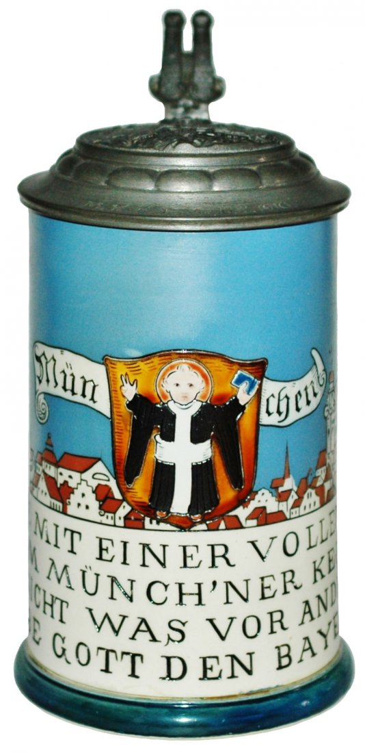 Munich Scene w Munich Lid Mettlach 1L Stein (1 of 1)