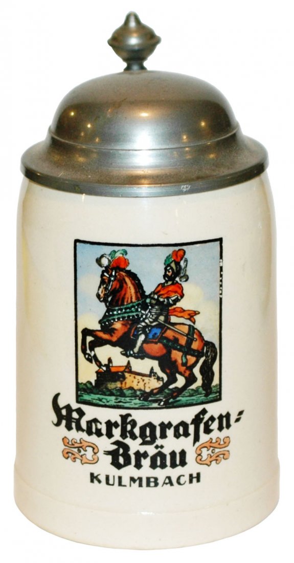 Markgrafen Brau Kulmbach Brewery Stein: Pottery POG 1/2L. “Markgrafen Brau Kulmbach.” Mint.