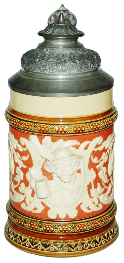 Uncommon Mettlach Man w Stein Fancy Lid (1 of 1)