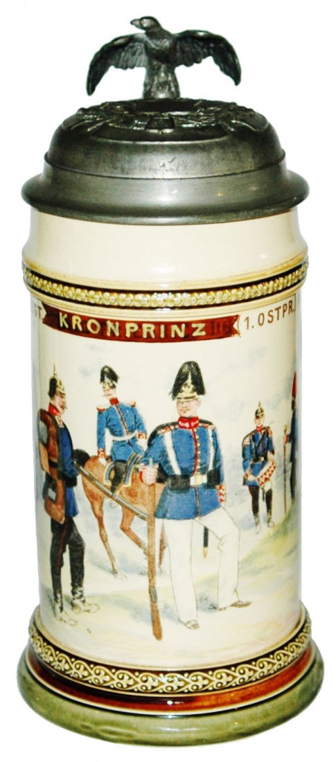 Mettlach Gren. Nr 1 Regimental Military Men Stein (1 of 1)