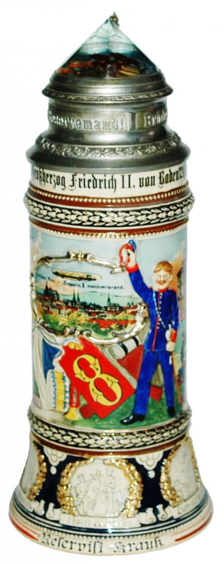 Prism Lid w Monument  8 Inft Regimental Stein (1 of 3)