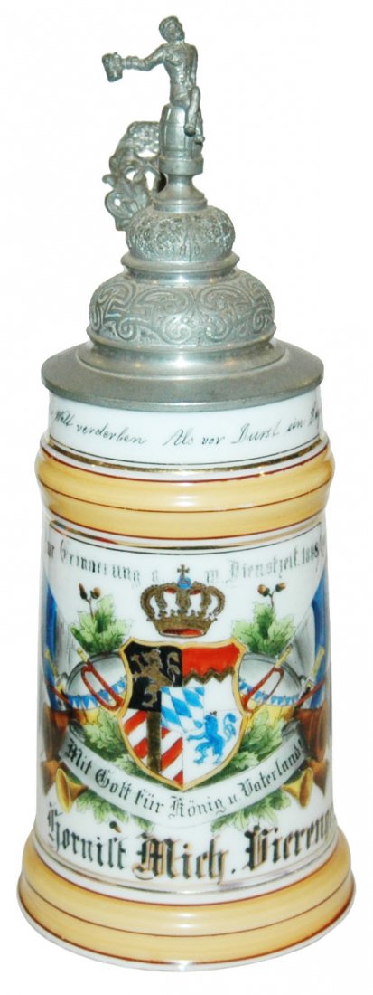Rare Soldier Finial Occupational Regimental Stein (1 of 4)