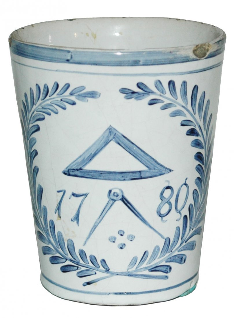 1780 Occupational Carpenter Tool Faience 1L Beaker (1 of 1)