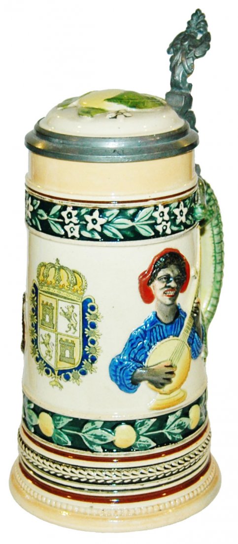 Black Boy w Banjo St Augustine Stein w Inlay Lid (1 of 1)