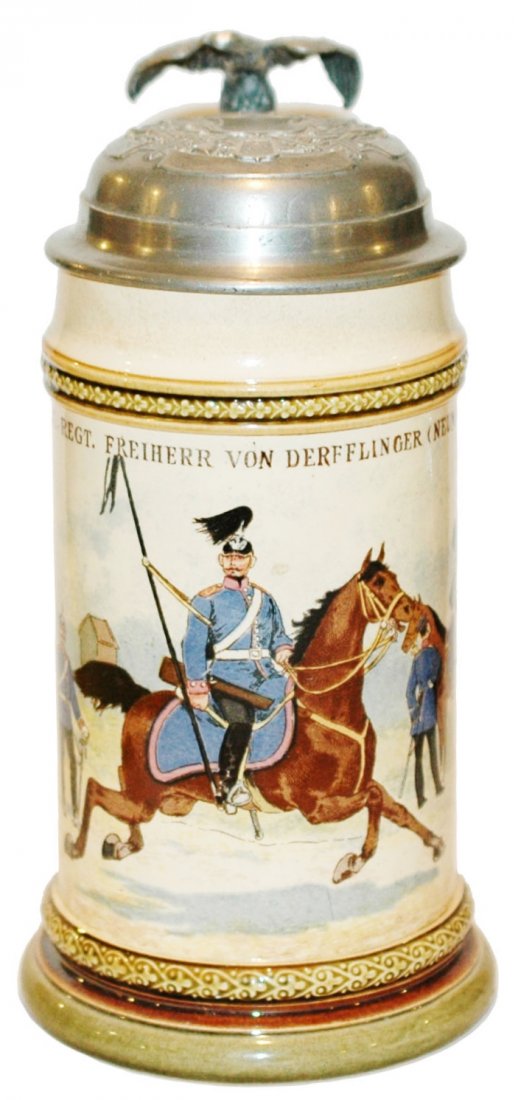 Mettlach Drag Nr 3 Regimental Stein (1 of 1)