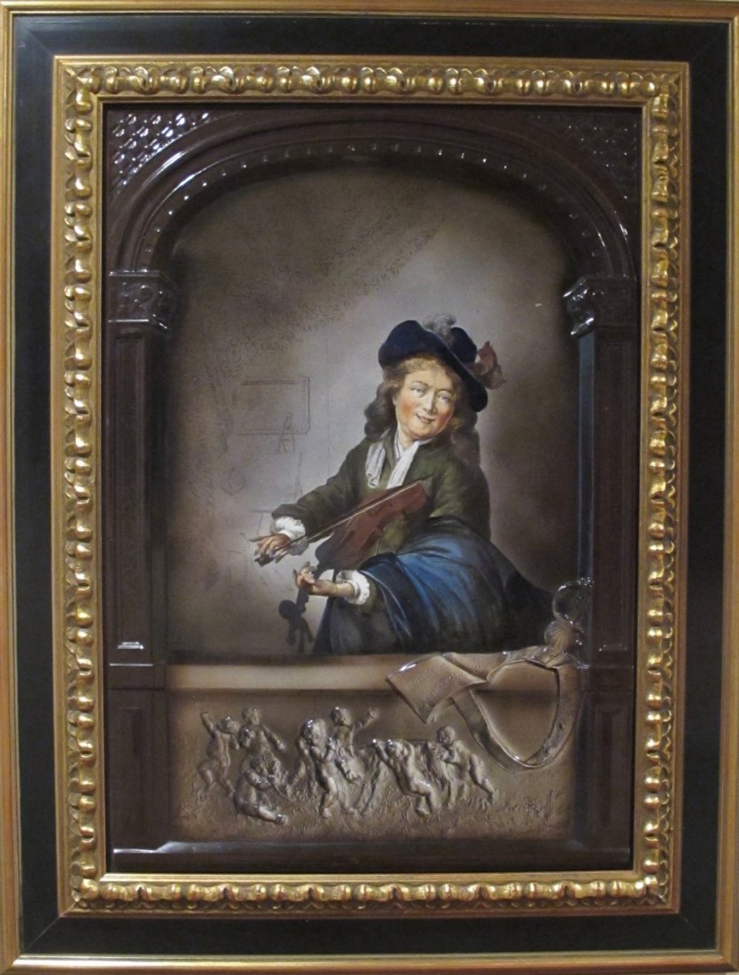 Rare Mettlach #2274/5231 Framed 26\" by 18\" Plaque (1 of 4)