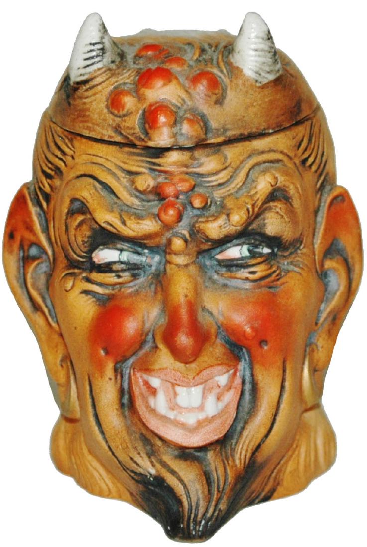 Bohne Porcelain Character Tobacco Jar Satan Devil (1 of 1)