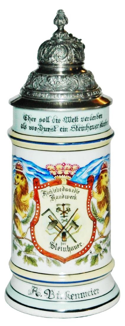 Occupational Stone Mason Porcelain Stein w Litho (1 of 1)