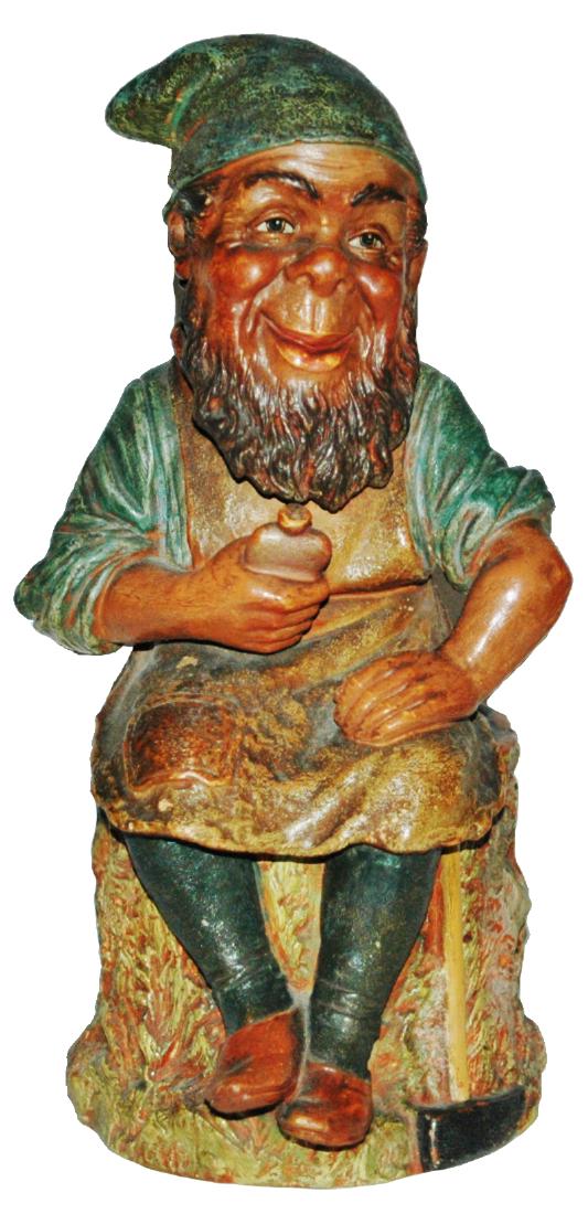 Dwarf Terracotta B Bloch Figural Tobacco Jar (1 of 1)