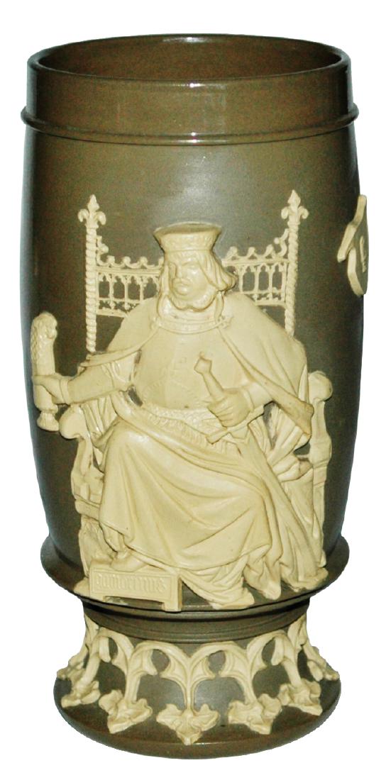 Mettlach Pokal 9" w Gambrinus Dwarf & Verse (1 of 2)