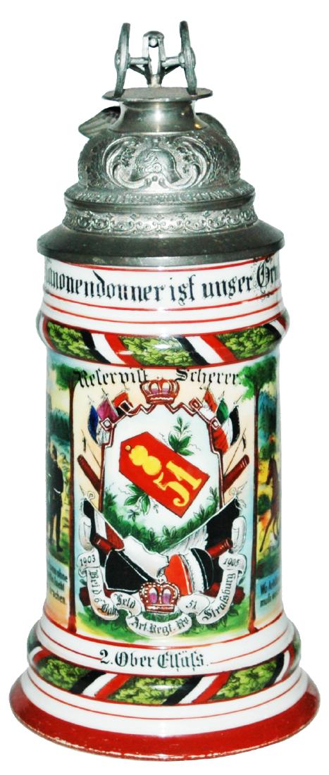 Feld Art No 51 Strassburg Regimental Stein (1 of 3)
