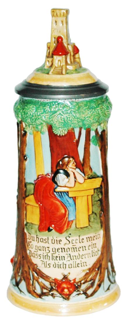 Woman at Table Stein w 3D Castle Inlay Lid (1 of 1)