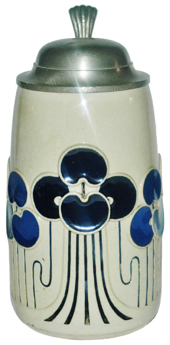 Art Nouveau Stoneware Relief 1L Stein (1 of 1)