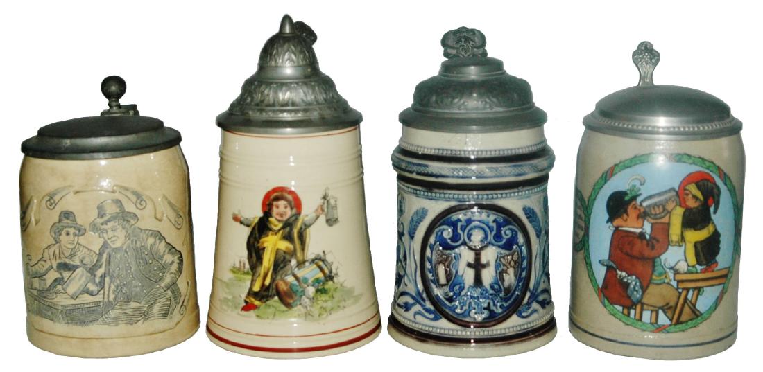 Lot of 4 Steins - Munich Child and Couples (1 of 1)