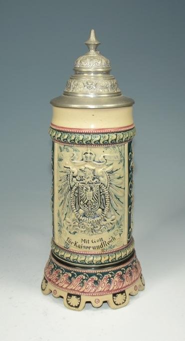 Pottery Diesinger Relief 1/2L Stein. (1 of 4)