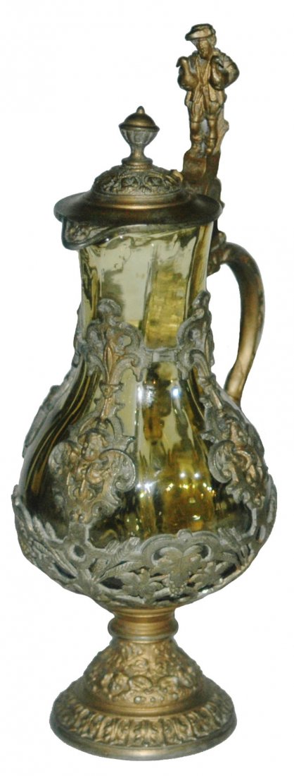 Glass & Pewter mini Stein w Cherubs & Gooseman (1 of 1)