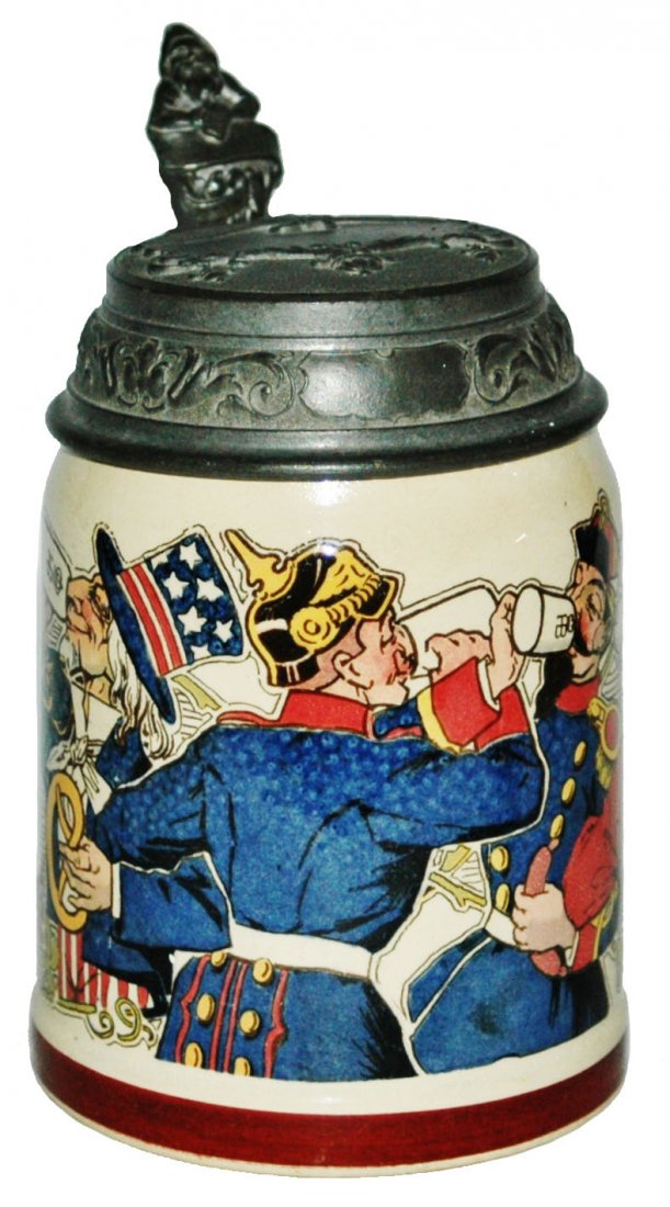 Uncle Sam & Kaiser w othe Leaders Mettlach Stein (1 of 1)