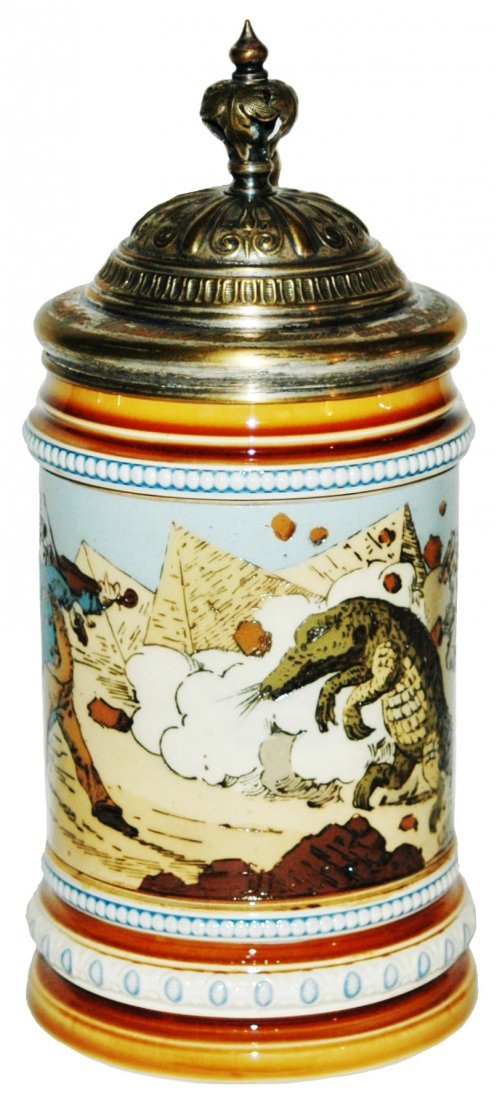Mettlach Violinist alligator & Pyramids Stein WMF (1 of 1)