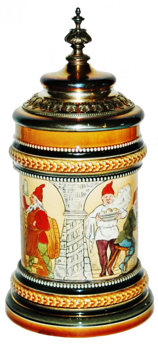 Rorstrand Dwarfs Stein w WMF Silverplate Lid (1 of 1)