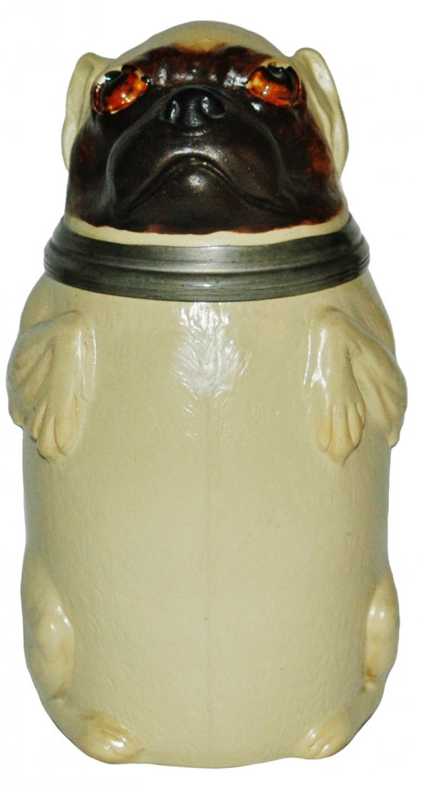 Pug Dog Mettlach Character Stein (1 of 1)