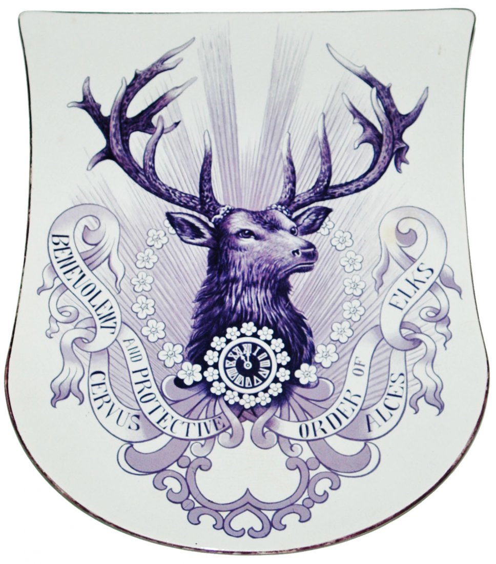 BPOE Elks Club Mettlach Shield Plaque (1 of 1)
