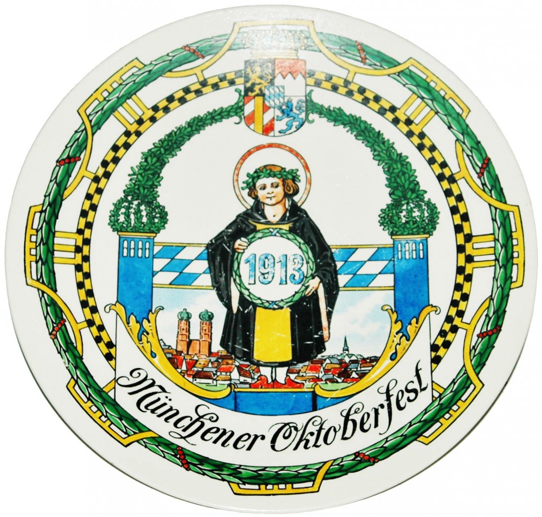 V& B Wallerfangen 10 Plaque 1913 Oktoberfest: V & B Wallerfangen POG 10” Plaque. Oktoberfest 1913.