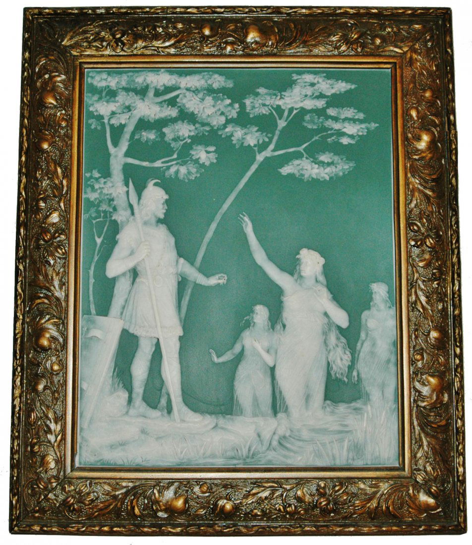 Lohengrin Opera Mettlach Cameo Plaque signed Stahl (1 of 1)