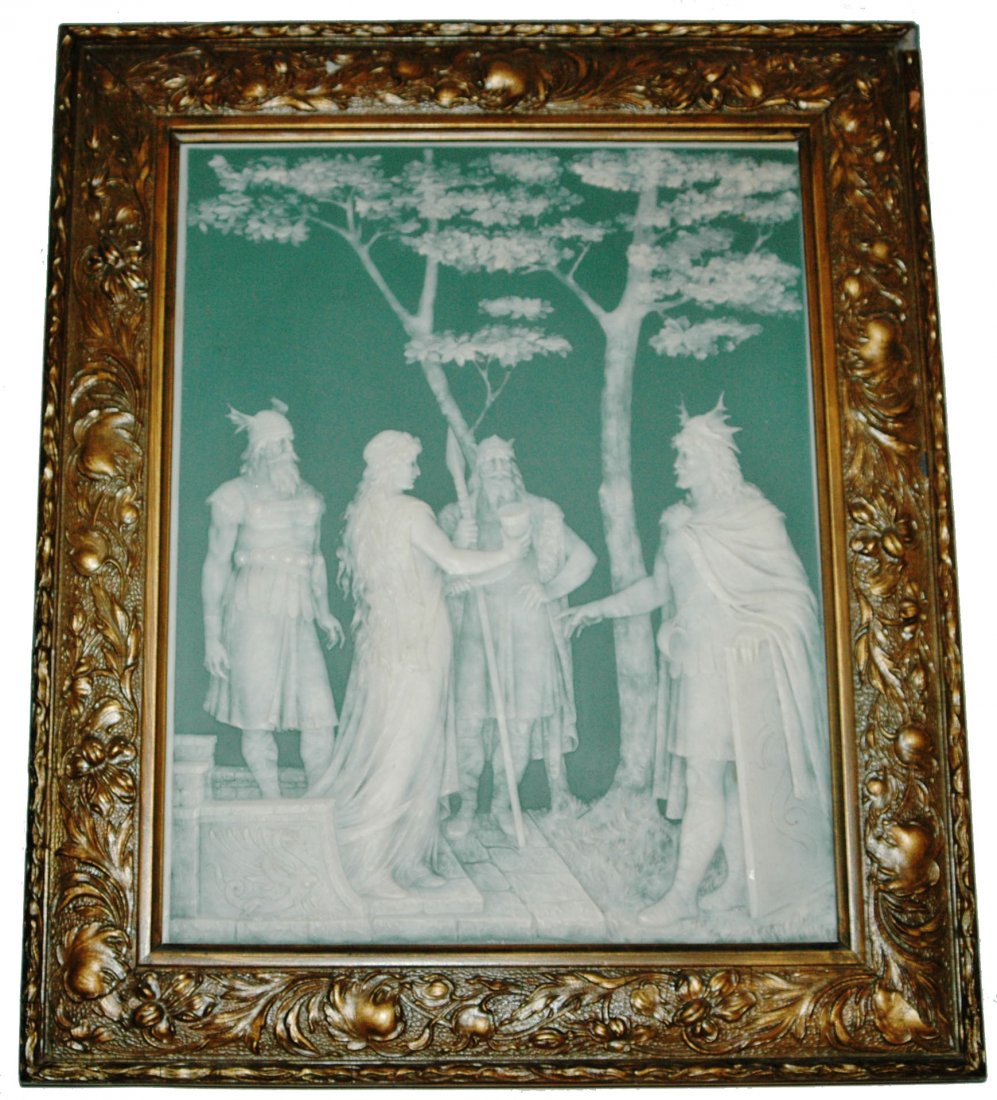 Lohengrin Opera Mettlach Cameo Plaque signed Stahl (1 of 1)