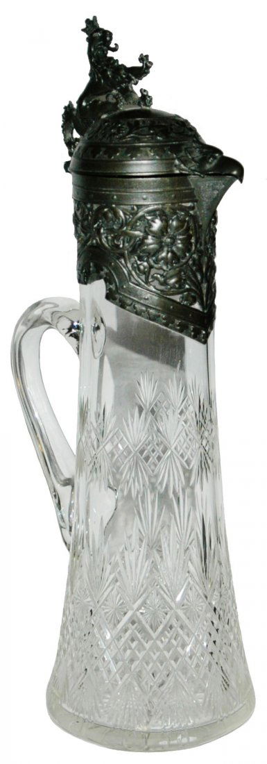 2L Diamond Cut Glass Stein w Fancy Pewter (1 of 1)
