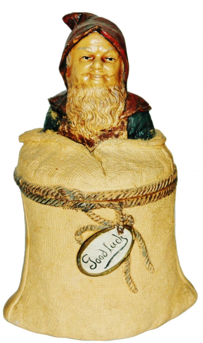 Dwarf in  Bag Terracotta Jon Maresch Tobacco Jar (1 of 1)