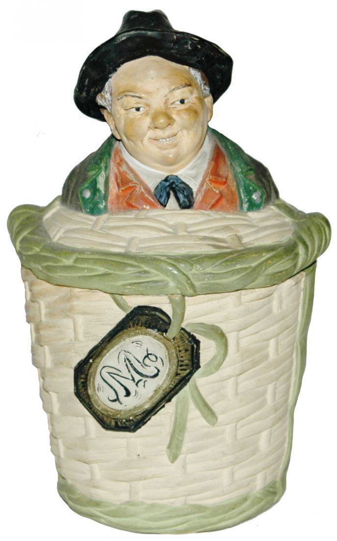 Man in Basket Terracotta Jon Maresch Tobacco Jar (1 of 1)