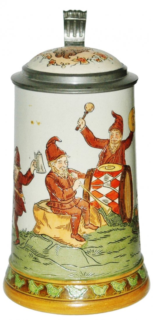 Dwarf Musicians Etched HR Stein w Inlay Lid (1 of 1)