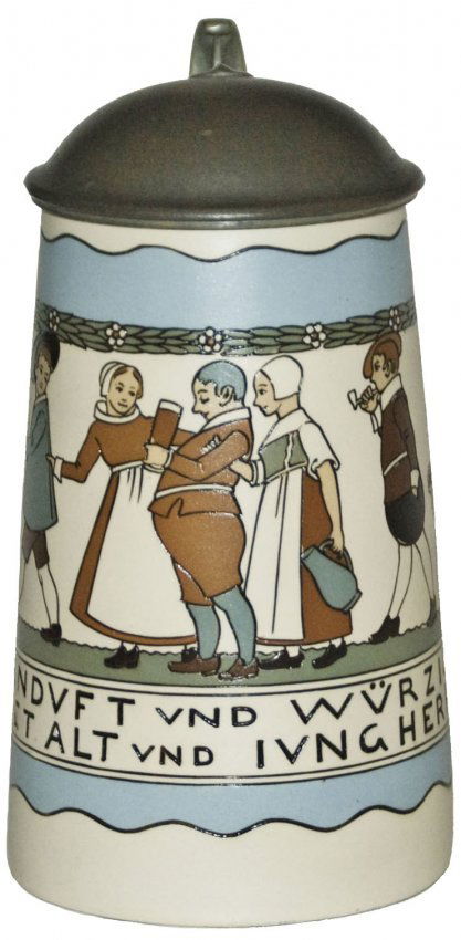 Franz Ringer Mettlach Stein People Celebrating (1 of 1)