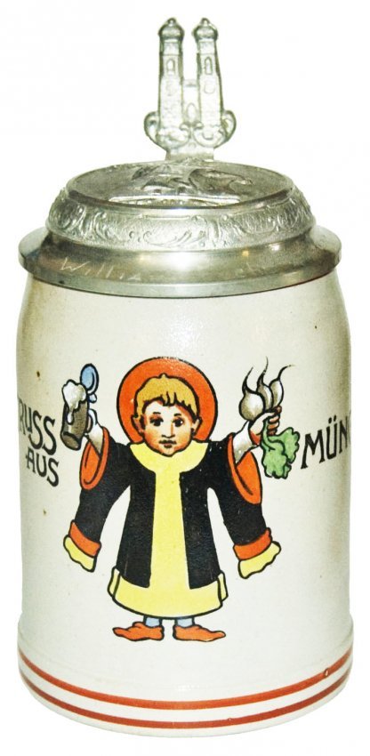 Munich Child Stein & Lid Stoneware Wick-Werk (1 of 1)