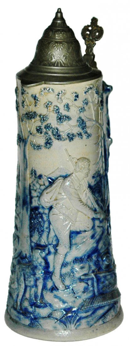 Hunter in Forest 2L Stoneware Relief Stein (1 of 1)