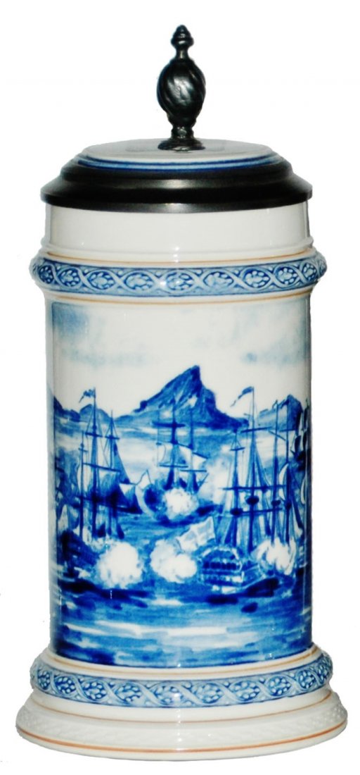 Early Clipper ships Mettlach Stein w Inlay Lid (1 of 1)