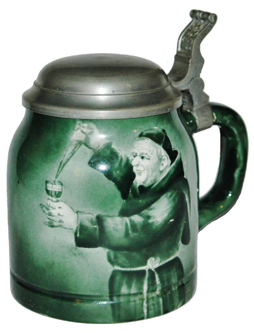 Monk w Goblet of Wine Manning Bowman Stein: Pottery Manning Bowman POG 1/2L. Monk fills goblet with wine. Mint.