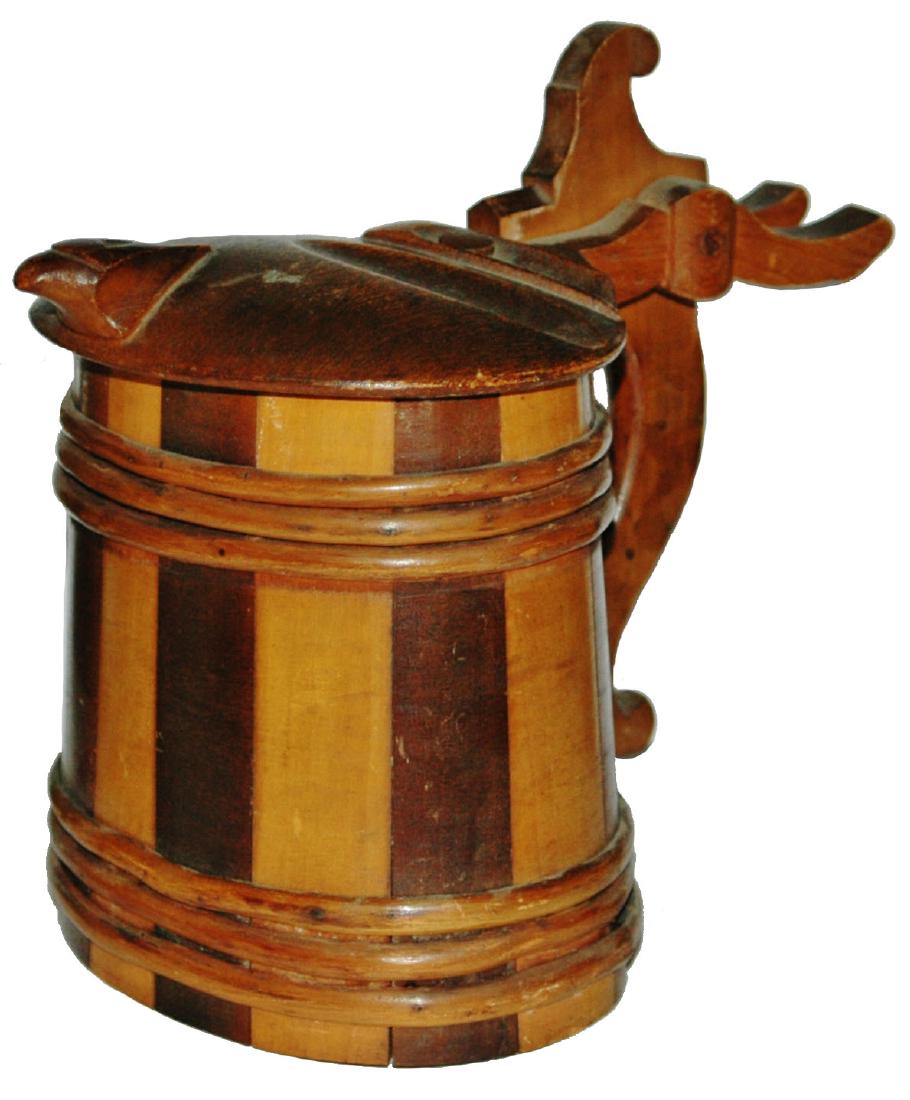 Unusual Scandinavian Oval Wood Slat Stein (1 of 1)