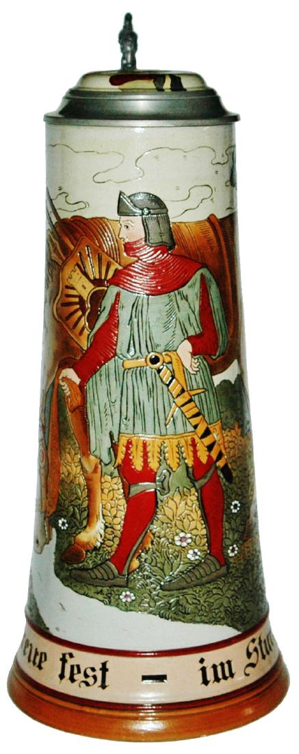 3L Knight and Horse Etched Stein w Inlay Lid (1 of 1)