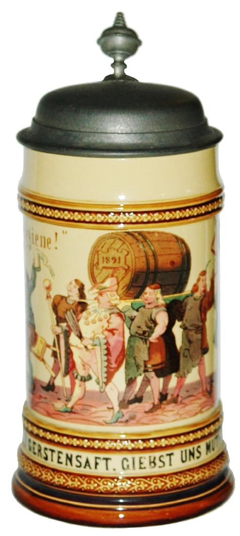 Mettlach Drinkers & Barrel Parade Stein (1 of 1)