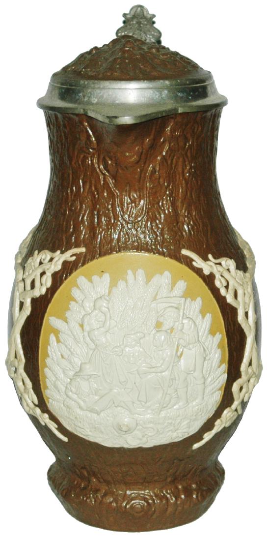 Mettlach 3L Harvest Scene Stein w Inlay Lid (1 of 1)