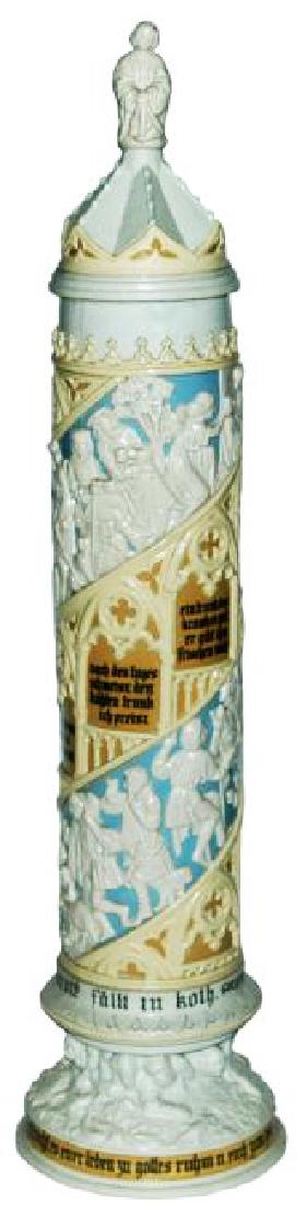 Mettlach 20" Pokal Gothic Design w Set on Lid (1 of 1)