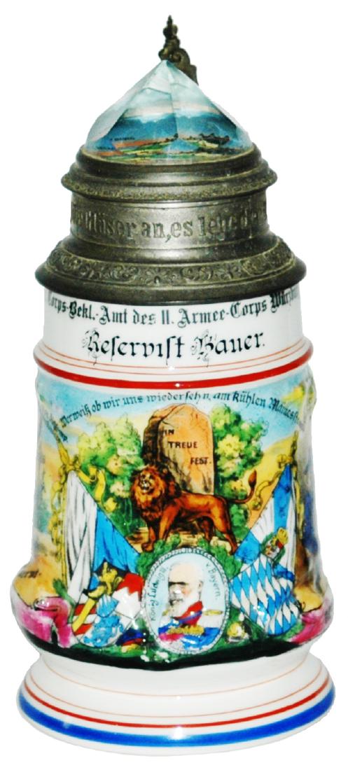 Regimental Stein w Prism Lid Armee Corps Wurzburg (1 of 3)